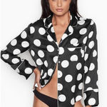 Victoria's Secret ✨Victoria Secret Afterhours Satin Two Piece Polka Dot Long Sleeve Sz M Pajamas✨ Photo 0