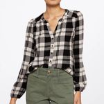 Mason & Belle New 
Aila Plaid Split Neck Top Photo 0