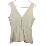 H&M  Peplum Top‎ Sleeveless V-Neck Textured Party Career Medium Bridal Coquette Photo 1