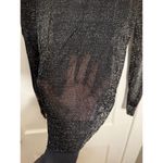 Michael Kors  Sheer Black and Silver Shimmer Turtleneck Sweater Photo 4
