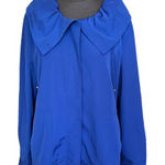 St. John  Rain Jacket Cowl Neck Shell Royal Blue Women's Size Large Photo 0