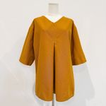COS A-Line Pleated Blouse Top in Orange Lagenlook Relaxed Minimalist Office Work Photo 1