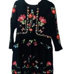 ZARA NWOT  Black Embroidered Mini Dress SZ-XS Bloggers fav Photo 0