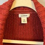 L.L.Bean  Cardigan Warm Orange Open Front Knit Sweater w/ Ribbed Trim Sz M EUC Photo 1