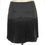 Cache Vintage Y2K  Size 4 Black Fringe Mini Skirt Western Boho Cowgirl Party 20’s Photo 4