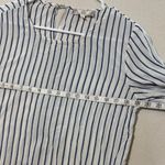 Pink Rose  Black and White Striped Blouse Photo 4