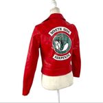 Riverdale Moto Cropped Costume Biker Faux Leather Jacket Red Cheryl Blossom S Photo 7