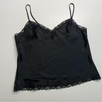 Victoria's Secret Vintage  Nighty Set Cami Tank Shorts Satin Lace Trim Black Y2K Photo 4