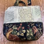 Vintage Robert Allen Woodland Animals Medium Tapestry Tote Bag Green Photo 7