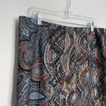 J. Jill Ponte Pencil Skirt Mod Paisley‎ Jacobean Print Size Multi Large Petite Photo 2