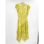 Shoshanna  Candela Yellow Floral Print High-Low Ruffle Flutter Midi Dress Size 6 Photo 5