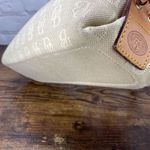 Dooney & Bourke Dooney Bourke Small DB Tassel Zip Top Tote Sand Tan Canvas Saddle Tan Leather Photo 5