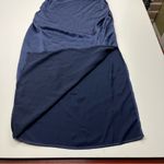 House of Harlow 1960 Midnight Strapless Ruched Bodycon Midi Dress‎ Medium *FLAW Blue Photo 11