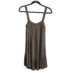 Free People Sweet Thing Tunic Mini Dress Lace-Up Side Ties Moss Medium green Photo 2