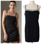 Francesca’s Connie Rhinestone Embellished Mini Dress Black Size XL Photo 1