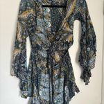 Bohemian Paisley Print Romper Blue Size M Photo 0
