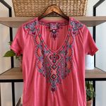 Johnny Was  Catalina Everyday Tee Pink Boho Embroidered Floral Tee, S Photo 2