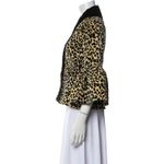 Batsheva Jacket Womens 2 Leopard Animal Print Bell Sleeves Velvet Artsy Cropped Brown Photo 15