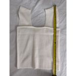 Womens Sleeveless Knit Tank Top Button Front Square Neck Casual‎ Top size s White Photo 3