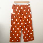 Anthropologie MAEVE x  | The Colette Wide-Leg Pants Linen Orange White Dot | 32 Photo 5