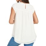 DR2 by Daniel Rainn Floral Clip Dot Cap Sleeve Tunic Blouse Photo 2