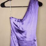 Elliatt NWT Elliat Women’s Cassini Satin Lilac Purple One Shoulder Faux Wrap Skirt Dress Photo 6