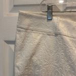 Loft Julie Skinny Pants Textured Jacquard White Cropped Women Size 14 Bridal Photo 1