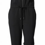 Wildfang Black Sleeveless Utility Jumpsuit XS One Piece Mock Neck Drawstring Photo 0
