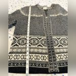 Vintage Woman’s Sz: M Cambridge Dry Good Open Wool Cardigan Fair Isle Gray Size M Photo 2