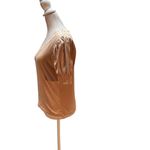 7 For All Mankind Tan Short Puffed Sleeve V-Neck Women's T-Shirt Size XS Photo 5