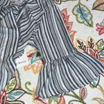 Late August  sz medium women's short bell sleeve hi low blouse striped grey white Photo 9