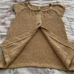 margaret o'leary Gold Knit Short Sleeve Cardigan with Pockets, size L Photo 7