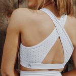 Buffbunny Allure Laser Cut Sports Bra – White Crisscross – Women’s XS w/pads Photo 1
