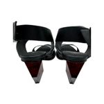 United Nude Shoes Women 9 Black Delta Run Patent Leather Red Gem Block Heel Photo 7