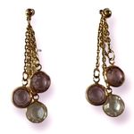 Vintage Lavender and Gold Dangle Earrings Photo 0