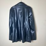 Laundry by Shelli Segal Black Faux Leather Blazer Jacket Size Medium Photo 4