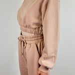 Zenana | Three Piece Cropped Pullover, Jogger & Bodysuit Set - Pale Peach Photo 1