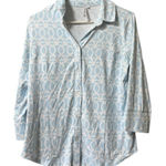 Lulu B Womens Button‎ Down Shirt Long Sleeve Size Medium Stretch Preppy Classic Photo 0