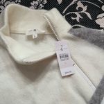 Lou & grey  NWT 1/4 zip Sweater top. Sz L Cream w Gray Stripe Photo 2