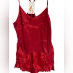 PRETTY GARDEN ELEGANT RED LEOPARD SPAGHETTI STRAP PAJAMAS SHORT SET Photo 1