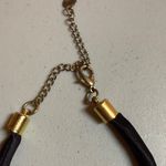 Elegant Rhinestone and Pearl Flower Pendant Choker Necklace Black Photo 2