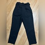 H&M Women’s 4 black high rise pleated poly blend business casual cinch/tie waist Photo 1