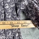 Gap  Blouse Women Puff Sleeve Floral Print Popover Top Gray Neutral Casual Size S Photo 10