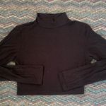 Mockneck Cropped Black Top Size M Photo 0