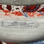 Zara Trafaluc TopWomens Patchwork Knit Long Sleeve Top Multicolor Boho Size S‎ Red Photo 5