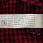 Forever 21  red and black plaid button cotton shirt ruffle S Photo 15