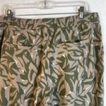 Old Navy High Rise Straight Taper Linen Blend Print Size Large Green Leaf Casual Photo 3