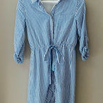 Lulus  Lifestyle Striped Long Sleeve Shirt Dress Blue/White Sz XS Photo 0