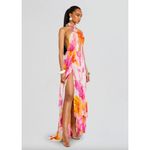 retrofete Ina Chiffon Maxi Dress Bianco Primavera Womens Size Medium Pink Photo 2