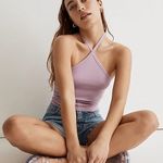 Madewell NWT  Supima® Rib Halter Tank Top size medium Photo 0